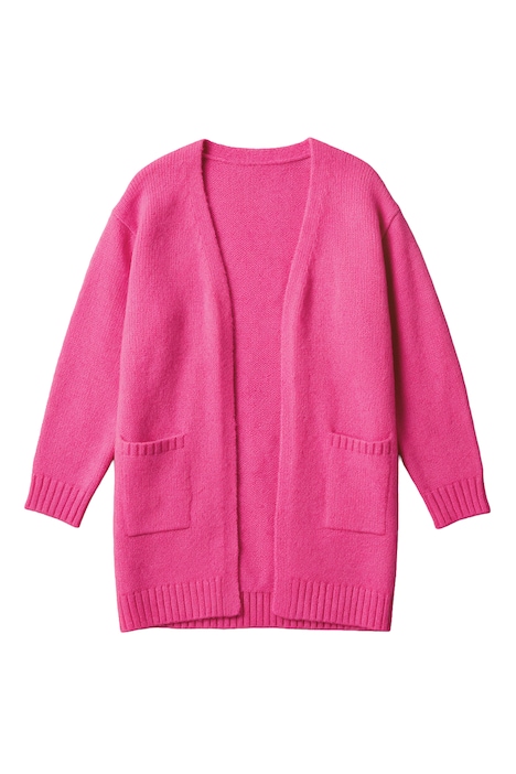 Strickjacke, Classic Fit, offen mit aufgesetzten Taschen