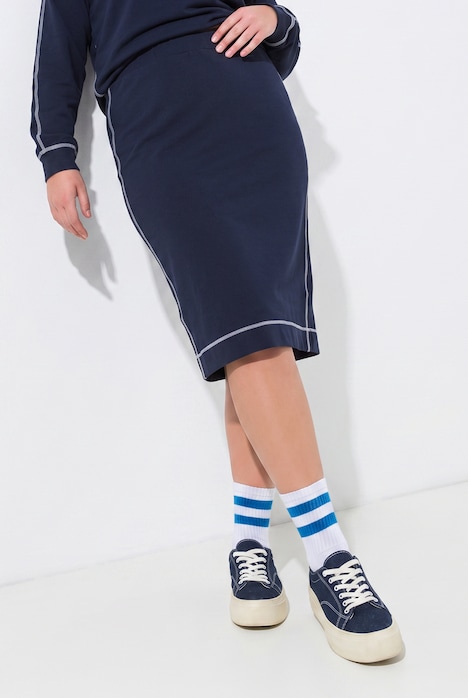 Midi-Sweatrock, Regular Fit, farbige Nähte