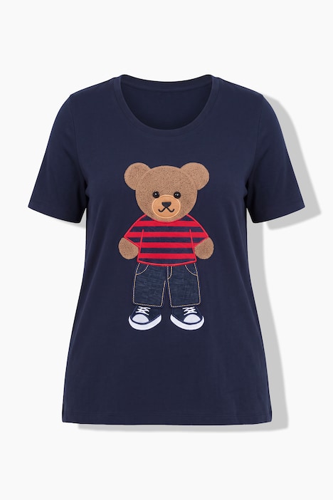 T-Shirt, A-Linie, Frottee-Bär, Halbarm