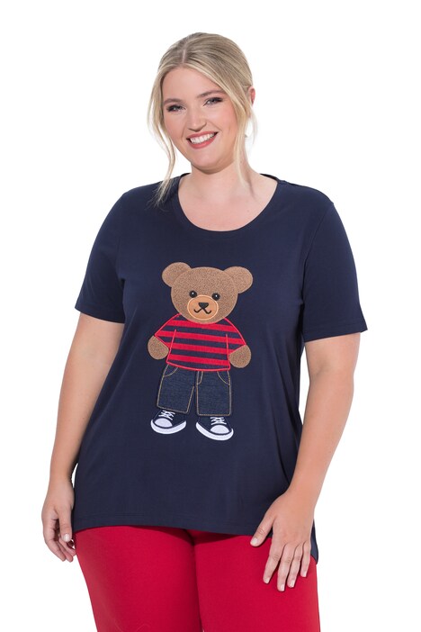 T-Shirt, A-Linie, Frottee-Bär, Halbarm