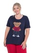 T-Shirt, A-Linie, Frottee-Bär, Halbarm