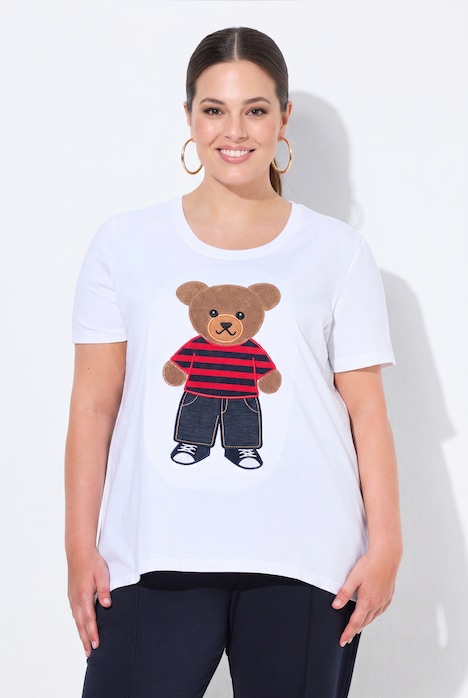 T-Shirt, A-Linie, Frottee-Bär, Halbarm