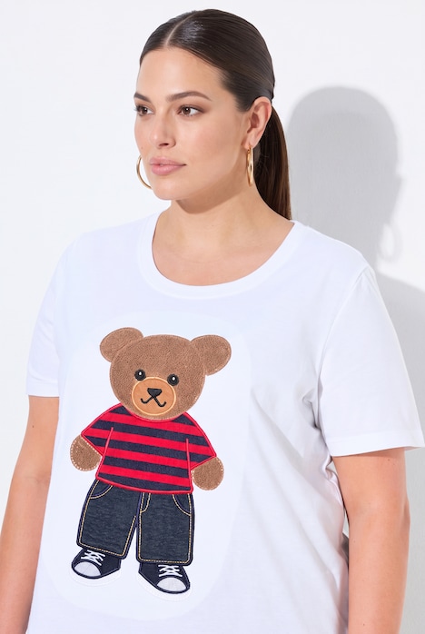 T-Shirt, A-Linie, Frottee-Bär, Halbarm