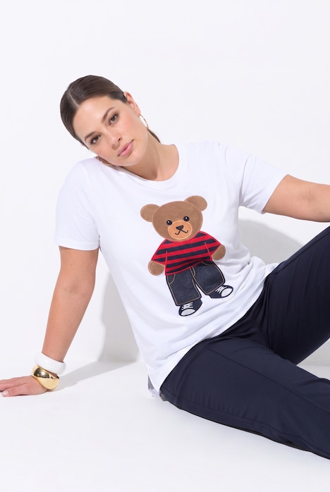 T-Shirt, A-Linie, Frottee-Bär, Halbarm