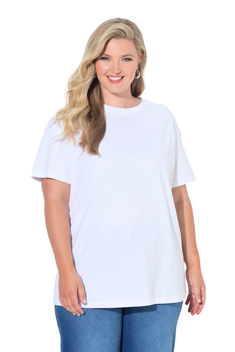 T-Shirt, Boxy Fit, Kussmund-Print auf dem Rücken