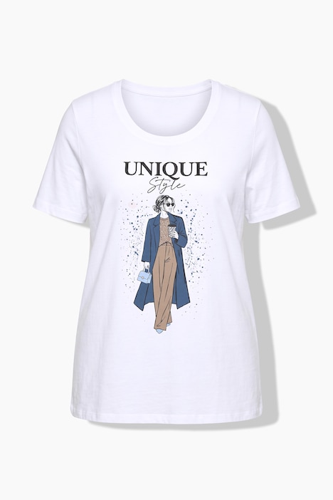 T-Shirt, Komfort Fit, Model mit Schriftzug