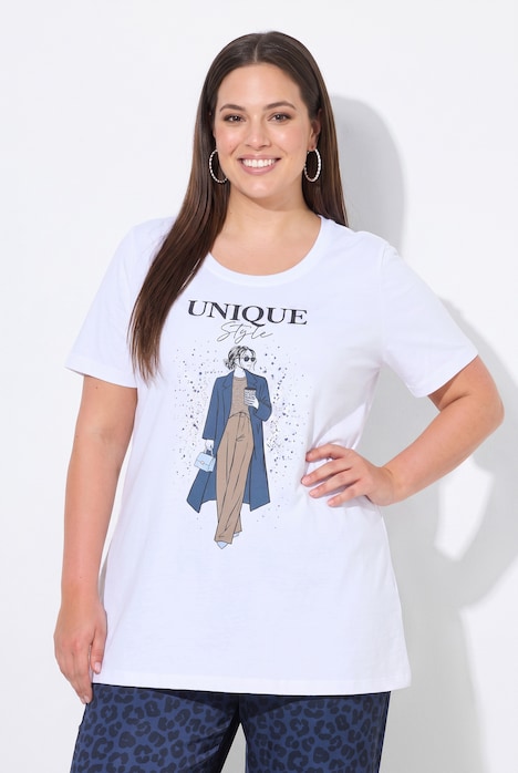 T-Shirt, Komfort Fit, Model mit Schriftzug