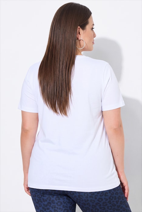 T-Shirt, Komfort Fit, Model mit Schriftzug