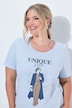 T-Shirt, Komfort Fit, Model mit Schriftzug