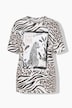 Leo-Shirt, Boxy Fit, glitzernder Leopard