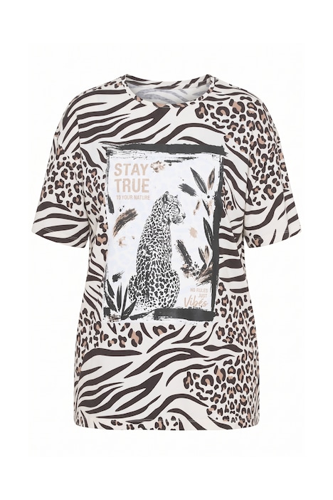Tričko s leopardím motivem, boxy střih, třpytivý leopard