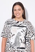 Leo-Shirt, Boxy Fit, glitzernder Leopard