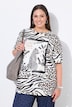 Leo-Shirt, Boxy Fit, glitzernder Leopard