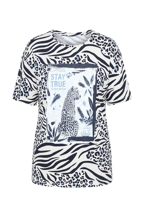 Tričko s leopardím motivem, boxy střih, třpytivý leopard