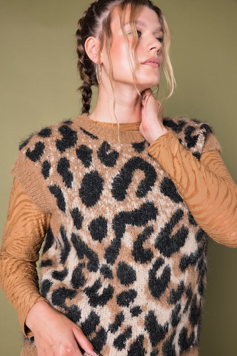 Pullunder, Boxy Shape, Jacquard-Leo