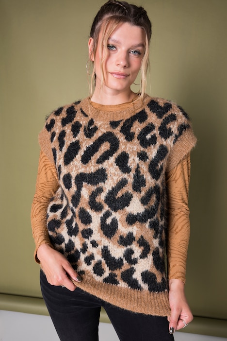 Pullunder, Boxy Shape, Jacquard-Leo