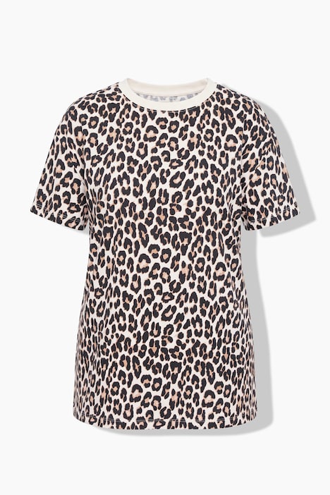 Leo-Shirt, Boxy Fit, Leomuster, Halbarm