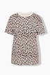 Leo-Shirt, Boxy Fit, Leomuster, Halbarm