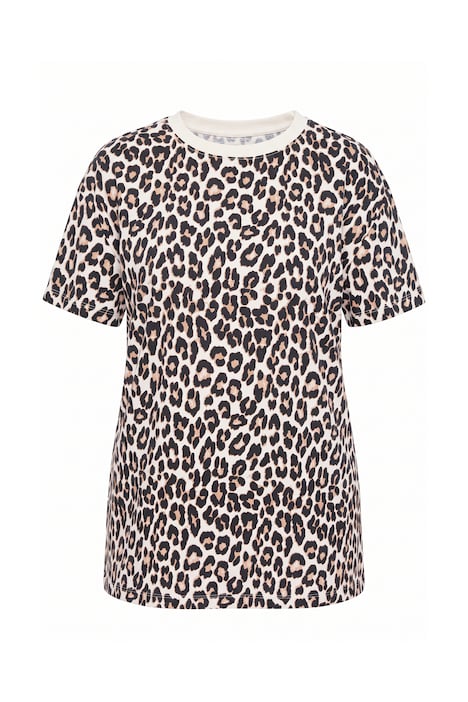 Leo-Shirt, Boxy Fit, Leomuster, Halbarm