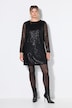 Mini-Paillettenkleid, Loose Straight Shape, Pailletten und Fransen