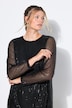 Mini-Paillettenkleid, Loose Straight Shape, Pailletten und Fransen