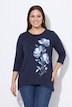 T-Shirt, A-Linie, große Blüten, Zipfelsaum
