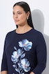 T-Shirt, A-Linie, große Blüten, Zipfelsaum