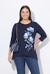 T-Shirt, A-Linie, große Blüten, Zipfelsaum