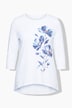 T-Shirt, A-Linie, große Blüten, Zipfelsaum