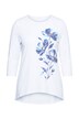 T-Shirt, A-Linie, große Blüten, Zipfelsaum
