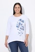 T-Shirt, A-Linie, große Blüten, Zipfelsaum