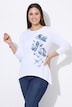T-Shirt, A-Linie, große Blüten, Zipfelsaum