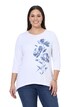 T-Shirt, A-Linie, große Blüten, Zipfelsaum