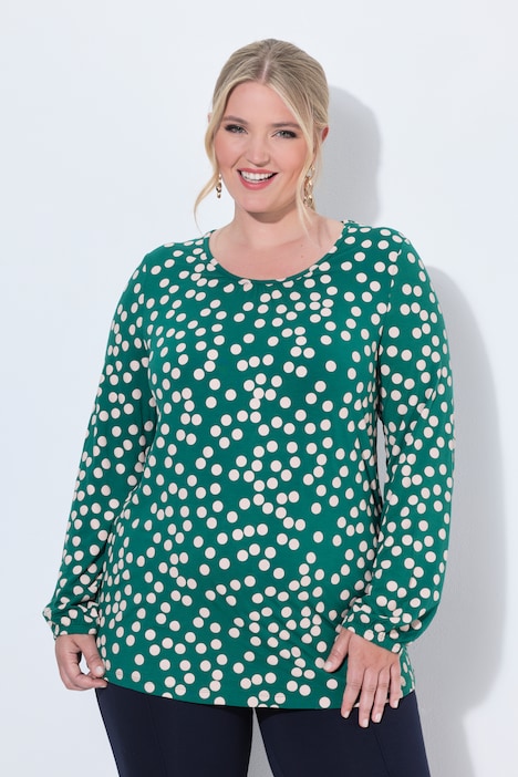 Longsleeve, A-Linie, Punkte, Langarm