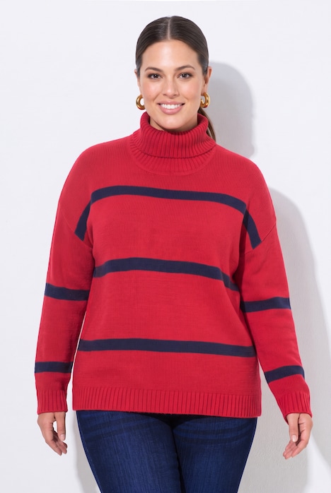 Rollkragenpullover, Blockstreifen