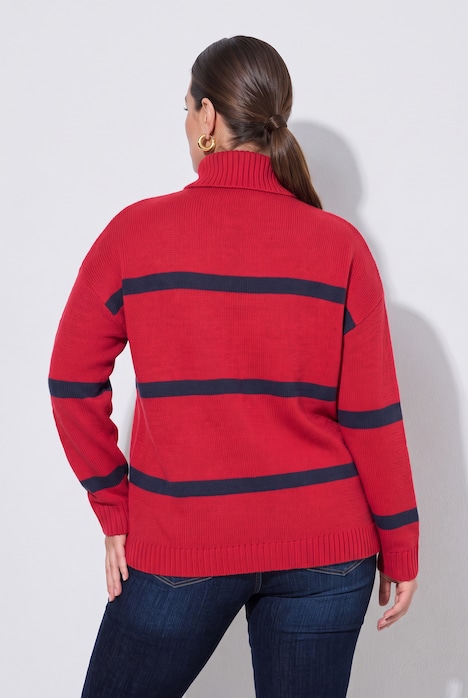 Rollkragenpullover, Blockstreifen