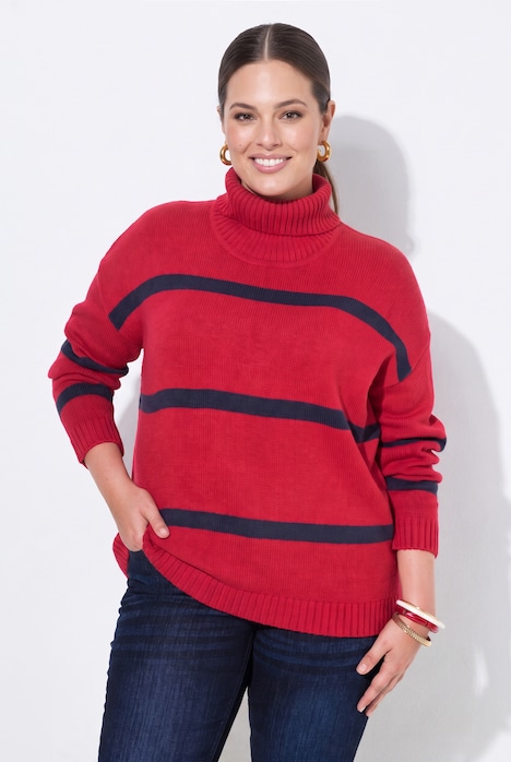 Rollkragenpullover, Blockstreifen