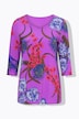 Slinky-Shirt, Blüten, Herzausschnitt, 3/4-Arm
