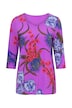 Slinky-Shirt, Blüten, Herzausschnitt, 3/4-Arm