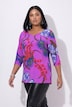 Slinky-Shirt, Blüten, Herzausschnitt, 3/4-Arm