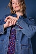 Jeansjacke, Loose Shape, Hemdkragen in Lederoptik