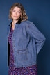 Jeansjacke, Loose Shape, Hemdkragen in Lederoptik
