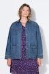 Jeansjacke, Loose Shape, Hemdkragen in Lederoptik