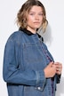 Jeansjacke, Loose Shape, Hemdkragen in Lederoptik