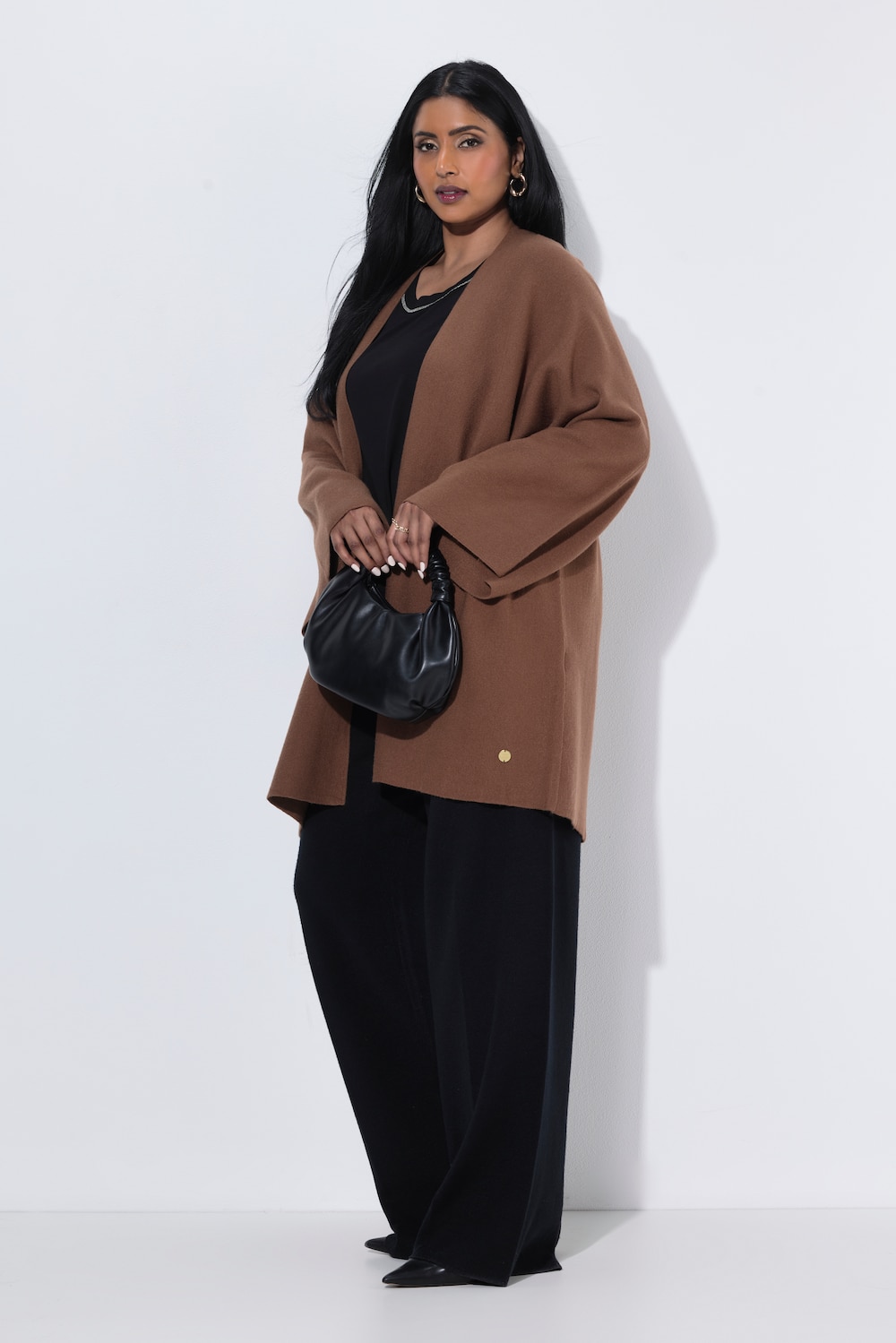 Strickjacke, Oversized, ohne Verschluss, Langarm