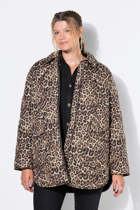 Veste matelassée, coupe Loose Shape, imprimé léopard