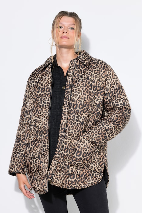 Veste matelassée, coupe Loose Shape, imprimé léopard