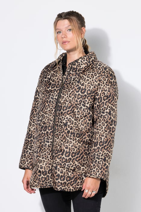 Veste matelassée, coupe Loose Shape, imprimé léopard