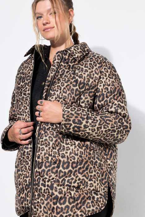 Veste matelassée, coupe Loose Shape, imprimé léopard