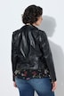 Biker-Lederjacke, Reverskragen, Gürtel, Langarm